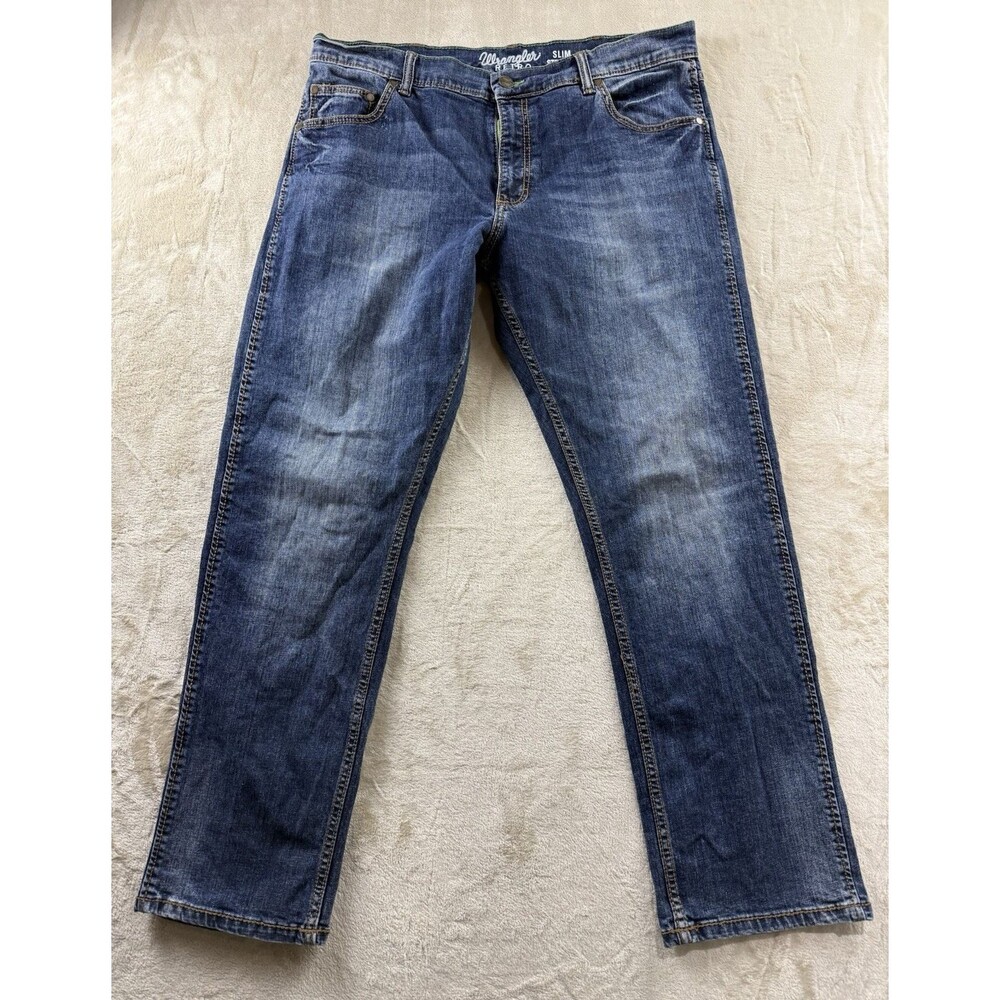 Wrangler Retro Jeans Men's 38x32 blue Slim Straight Stretch Comfort Western Nice